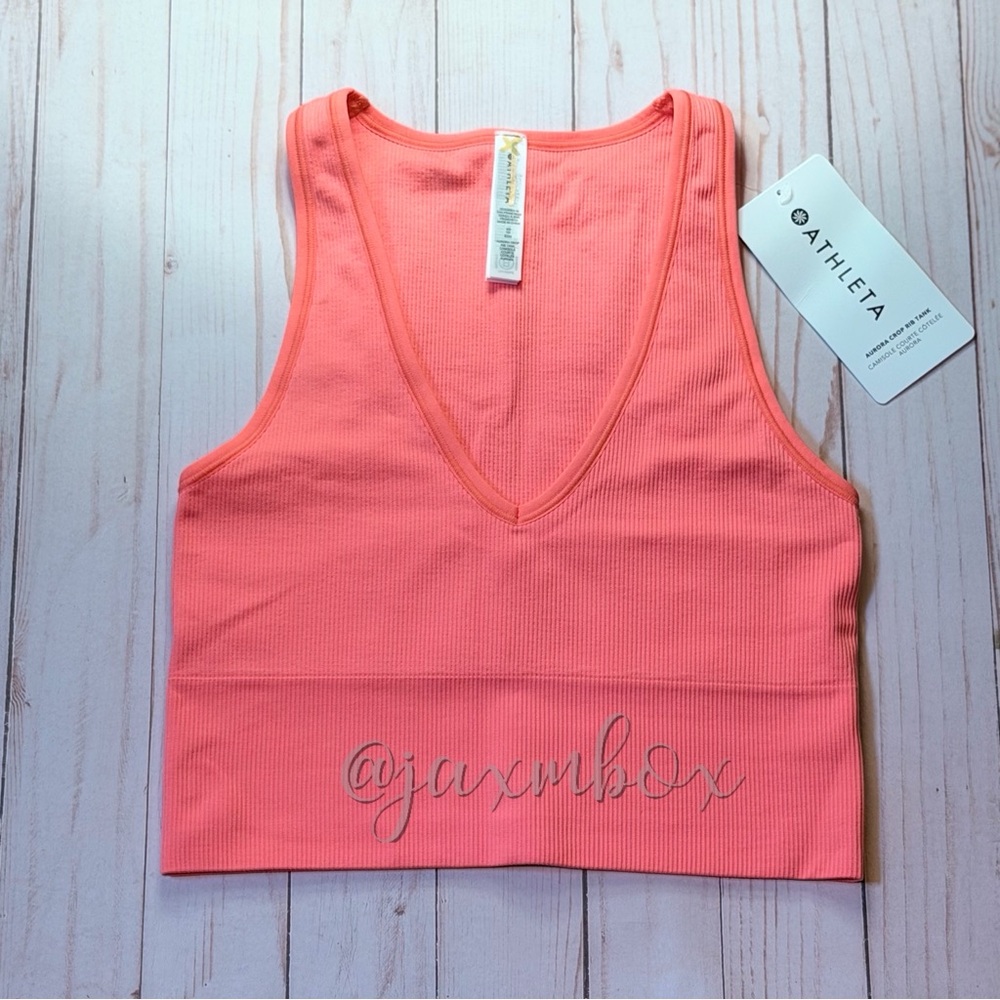 NWT Athleta Aurora Rib Tank Top Island Coral Size XS